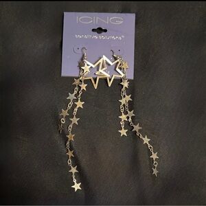 Icing Silver Earrings with a Cascading Chain of Stars 💫
